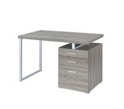 Contemporary weathered light grey writing desk by Coaster additional picture 3