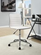 Modern white and chrome home office chair by Coaster additional picture 2
