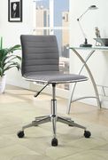 Modern grey and chrome home office chair by Coaster additional picture 2