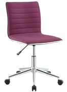 Purple fabric / chrome office chair by Coaster additional picture 2