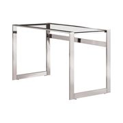 Contemporary chrome and glass top writing desk by Coaster additional picture 3
