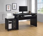 Contemporary black oak computer desk by Coaster additional picture 5
