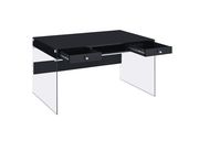 Contemporary glossy black writing desk by Coaster additional picture 8