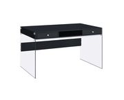 Contemporary glossy black writing desk by Coaster additional picture 9