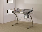 Contemporary glass top drafting desk by Coaster additional picture 6