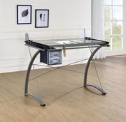 Contemporary glass top drafting desk by Coaster additional picture 7