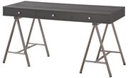 Contemporary black nickel computer desk by Coaster additional picture 2