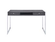 Contemporary weathered grey writing desk w/ rectangular chrome legs by Coaster additional picture 5