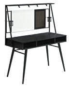 Black and gunmetal finish writing desk with usb ports by Coaster additional picture 2