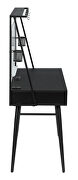 Black and gunmetal finish writing desk with usb ports by Coaster additional picture 4