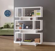 Contemporary white geometric bookcase by Coaster additional picture 2