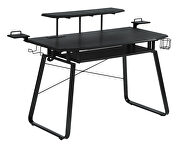 Gunmetal finish metal gaming desk with usb ports by Coaster additional picture 2