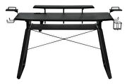 Gunmetal finish metal gaming desk with usb ports by Coaster additional picture 4