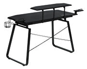 Gunmetal finish metal gaming desk with usb ports by Coaster additional picture 6