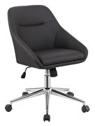 Brown leatherette upholstery office chair with casters by Coaster additional picture 2