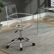 Contemporary clear acrylic office chair by Coaster additional picture 3