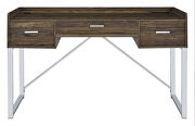 Walnut top and chrome legs 3-drawer writing desk by Coaster additional picture 4