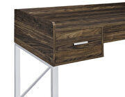 Walnut top and chrome legs 3-drawer writing desk by Coaster additional picture 7