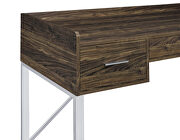 Walnut top and chrome legs 3-drawer writing desk by Coaster additional picture 10