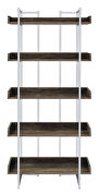 Walnut and chrome finish 5-shelf bookcase by Coaster additional picture 3