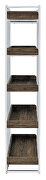 Walnut and chrome finish 5-shelf bookcase by Coaster additional picture 4