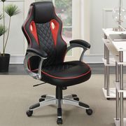 Contemporary black/red-high back office chair by Coaster additional picture 3