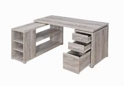 Yvette grey driftwood l-shaped office desk by Coaster additional picture 2