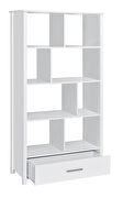High gloss white finish wood rectangular 8-shelf bookcase by Coaster additional picture 3