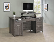 Weathered gray finish wood 4-drawer lift top office desk by Coaster additional picture 11