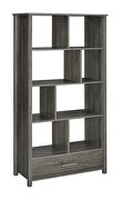 Weathered gray finish wood rectangular 8-shelf bookcase by Coaster additional picture 2