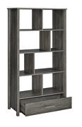 Weathered gray finish wood rectangular 8-shelf bookcase by Coaster additional picture 3