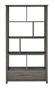 Weathered gray finish wood rectangular 8-shelf bookcase by Coaster additional picture 4