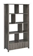 Weathered gray finish wood rectangular 8-shelf bookcase by Coaster additional picture 6