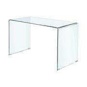Contemporary clear glass writing desk additional photo 2 of 2