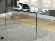 Contemporary clear glass writing desk additional photo 3 of 2