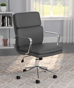 Adjustable height gray leatherette office chair by Coaster additional picture 8
