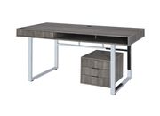 Contemporary weathered grey writing desk by Coaster additional picture 8
