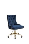Modern blue velvet office chair by Coaster additional picture 2