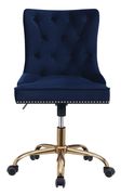 Modern blue velvet office chair by Coaster additional picture 4