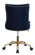 Modern blue velvet office chair by Coaster additional picture 5