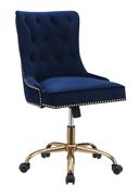 Modern blue velvet office chair by Coaster additional picture 9