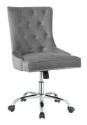 Modern grey velvet office chair by Coaster additional picture 8