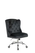Modern black velvet office chair by Coaster additional picture 2
