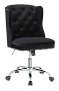 Modern black velvet office chair by Coaster additional picture 8