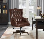 Executive tufted office chair in brown leatherette by Coaster additional picture 7