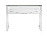 Contemporary glossy white writing desk w/ chrome legs by Coaster additional picture 3
