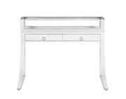 Contemporary glossy white writing desk w/ chrome legs by Coaster additional picture 6