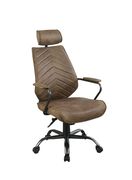Office chair in top grain brown leather by Coaster additional picture 6