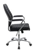 Office chair in black leatherette & chrome base additional photo 4 of 6