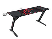 Metal z-shaped gaming desk black by Coaster additional picture 2